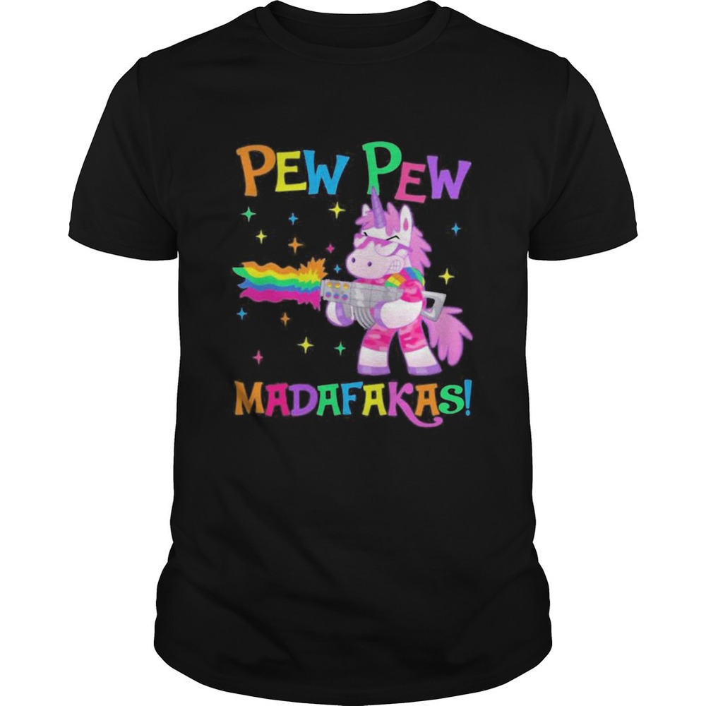 LGBT Unicorn Pew Pew Funny Pride Graphic Unisex T-Shirt